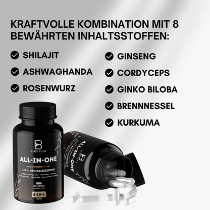 ALL IN ONE Kapseln mit Shilajit & Ashwagandha - 120 Stk.