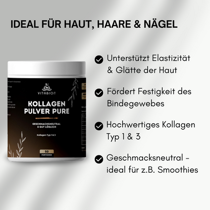 Kollagen Hydrolysat Pulver PURE - geschmacksneutral - 500g