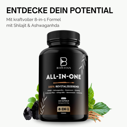 ALL IN ONE Kapseln mit Shilajit & Ashwagandha - 120 Stk.